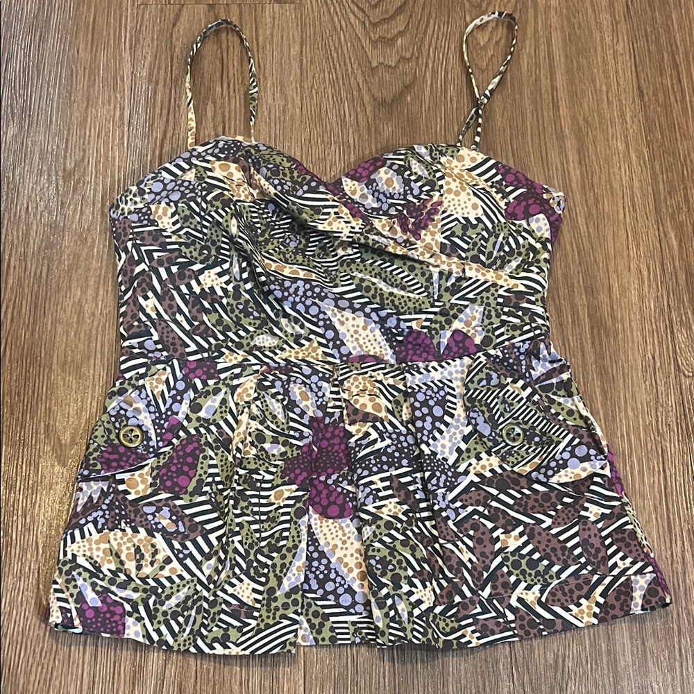 Anthropologie/Fei Strapless sweet heart Bustier peplum Top